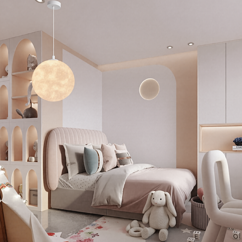 Creative 3D Printed Moon Pendant Light For Bedroom Eco-Friendly Lunar Globe Chandelier
